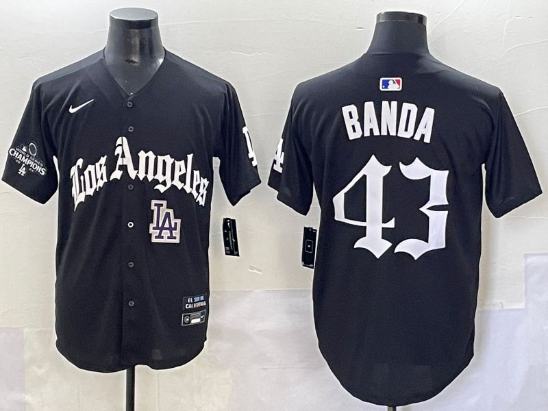 Men 2025 Los Angeles Dodgers #43 Banda Black Five generations Joint Name Nike MLB Jersey style 14->los angeles dodgers->MLB Jersey